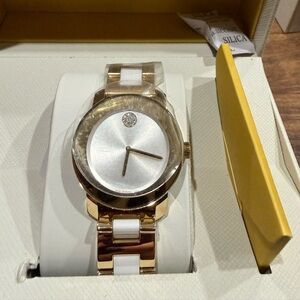 Movado Watch with white accents NWT